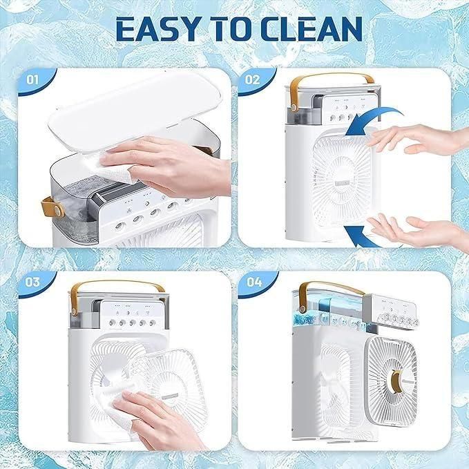 Portable Mini Cooler Rechargeable Air Conditioner Water Cooler Small AC For Office, Home Cooling, Summer Fan Hot Or Cold Sticks USB Extra Compatible Forks Kids Safe 3 Fast Speed (AC Mini)