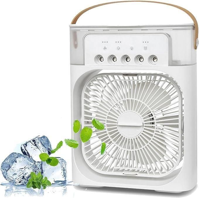 Portable Mini Cooler Rechargeable Air Conditioner Water Cooler Small AC For Office, Home Cooling, Summer Fan Hot Or Cold Sticks USB Extra Compatible Forks Kids Safe 3 Fast Speed (AC Mini)