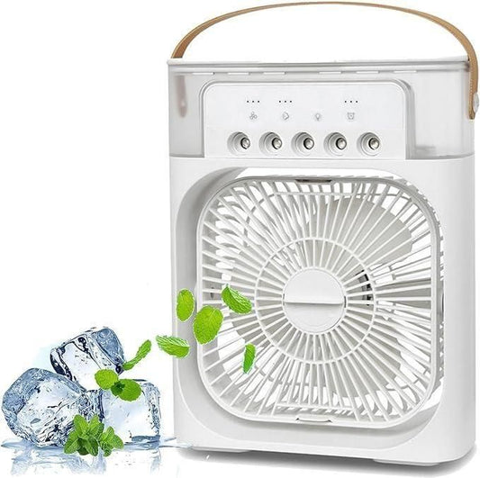 Portable Mini Cooler Rechargeable Air Conditioner Water Cooler Small AC For Office, Home Cooling, Summer Fan Hot Or Cold Sticks USB Extra Compatible Forks Kids Safe 3 Fast Speed (AC Mini)