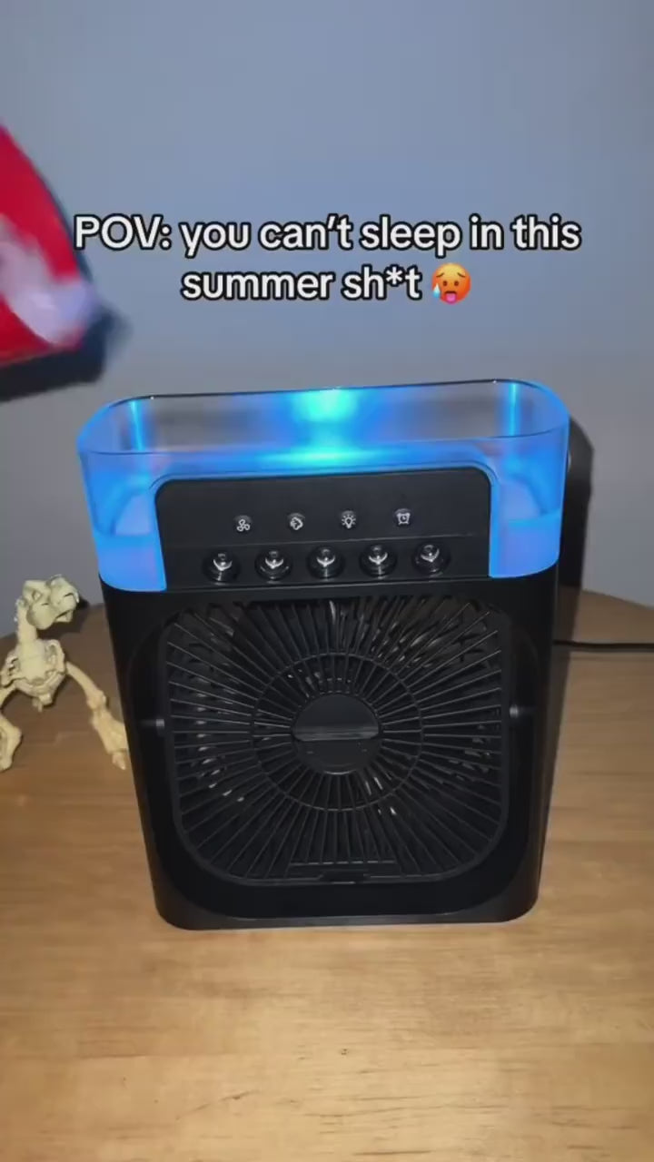 Portable Mini Cooler Rechargeable Air Conditioner Water Cooler Small AC For Office, Home Cooling, Summer Fan Hot Or Cold Sticks USB Extra Compatible Forks Kids Safe 3 Fast Speed (AC Mini)